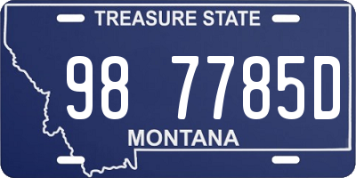 MT license plate 987785D