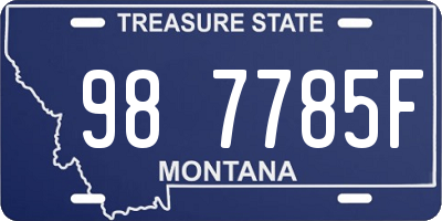 MT license plate 987785F