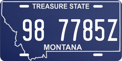 MT license plate 987785Z