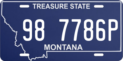 MT license plate 987786P