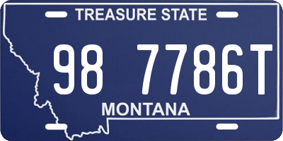 MT license plate 987786T