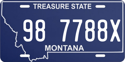 MT license plate 987788X