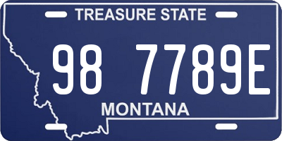 MT license plate 987789E