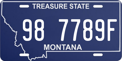 MT license plate 987789F