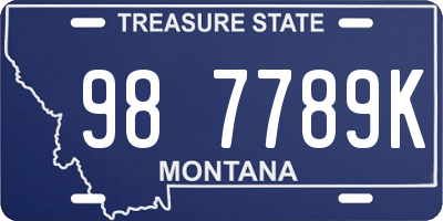 MT license plate 987789K