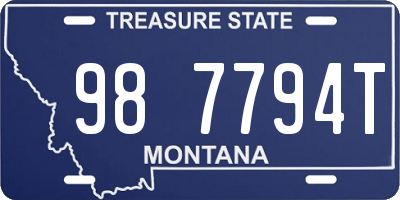 MT license plate 987794T