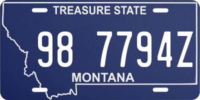 MT license plate 987794Z