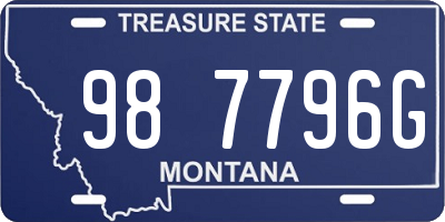 MT license plate 987796G