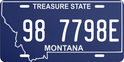 MT license plate 987798E