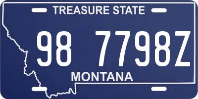 MT license plate 987798Z