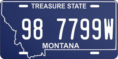 MT license plate 987799W