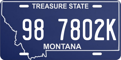MT license plate 987802K
