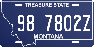 MT license plate 987802Z