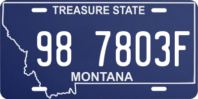 MT license plate 987803F