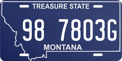 MT license plate 987803G