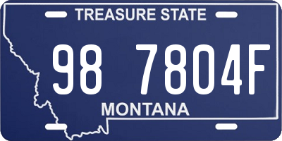 MT license plate 987804F