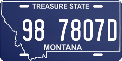 MT license plate 987807D