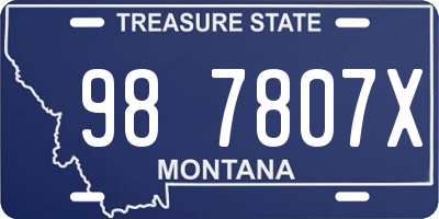 MT license plate 987807X