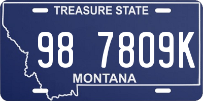 MT license plate 987809K