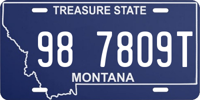 MT license plate 987809T