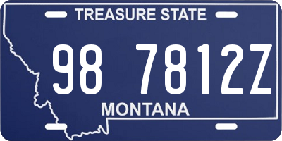 MT license plate 987812Z