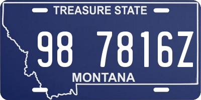 MT license plate 987816Z