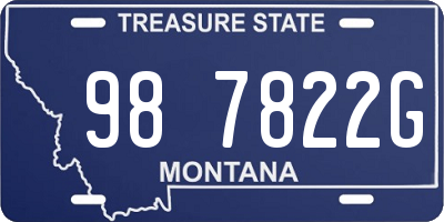 MT license plate 987822G