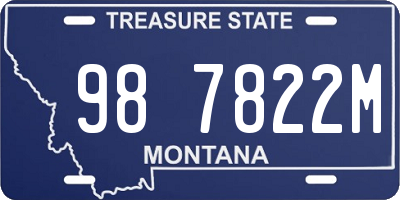 MT license plate 987822M