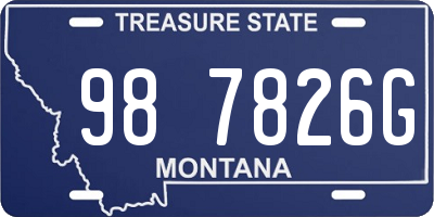 MT license plate 987826G