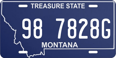 MT license plate 987828G