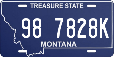 MT license plate 987828K