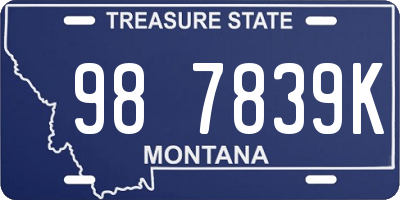 MT license plate 987839K