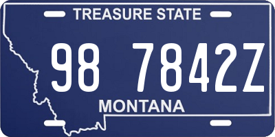 MT license plate 987842Z