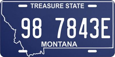 MT license plate 987843E