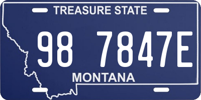 MT license plate 987847E