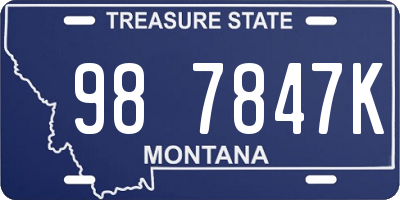 MT license plate 987847K