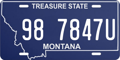 MT license plate 987847U