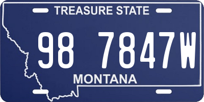 MT license plate 987847W