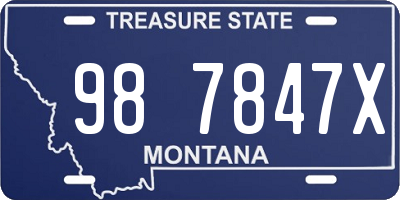 MT license plate 987847X