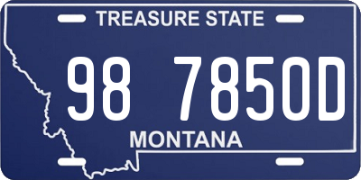 MT license plate 987850D