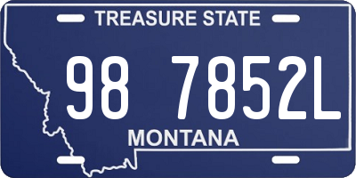 MT license plate 987852L