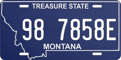 MT license plate 987858E