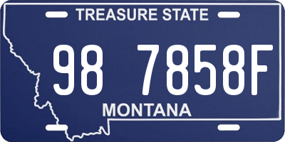 MT license plate 987858F