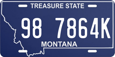 MT license plate 987864K