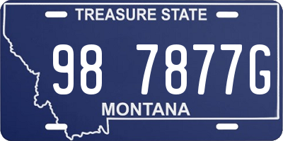 MT license plate 987877G