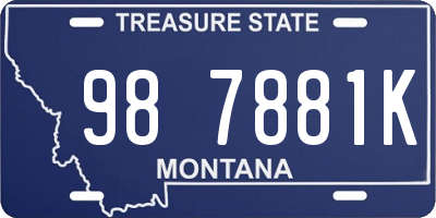 MT license plate 987881K