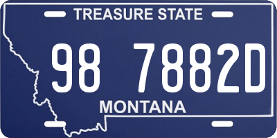 MT license plate 987882D