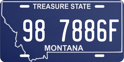 MT license plate 987886F