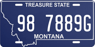 MT license plate 987889G