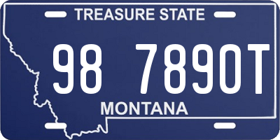 MT license plate 987890T